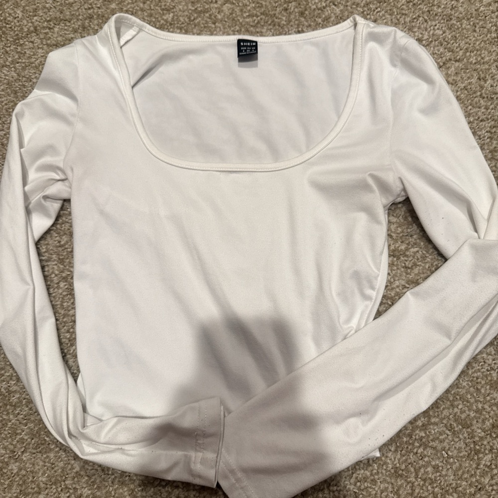 SHEIN Classic White Long Sleeve Top